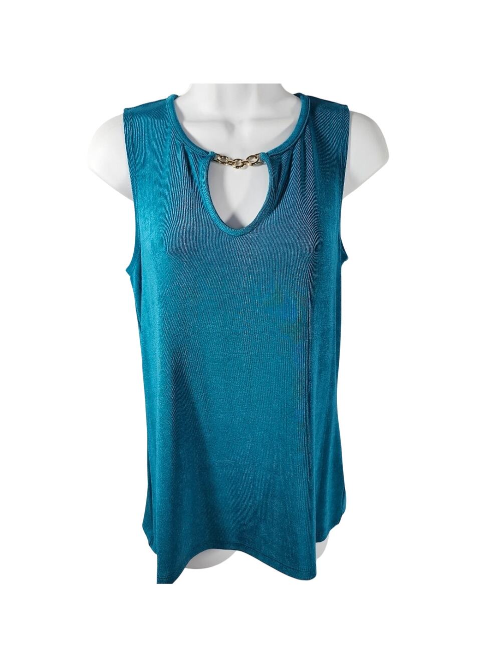 Dana Buchman Travel Anywhere Sleeveless Teal Dressy Top NWT Women's SMALL
